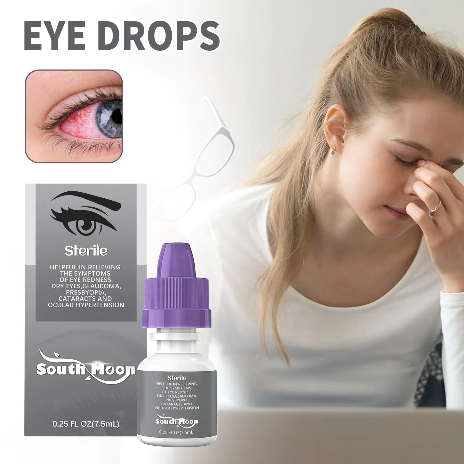 South Moon Eye Drops for Fatigue and Dryness Relief